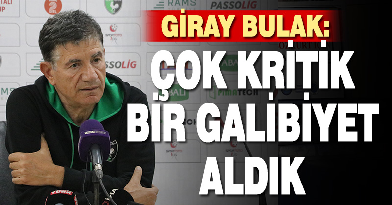 Altaş Denizlispor Teknik Direktörü Giray Bulak: “Çok kritik bir galibiyet aldık”