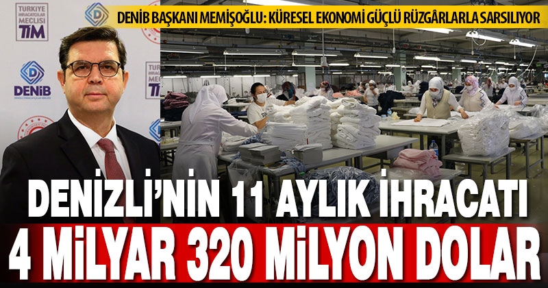 Denizli’nin 11 aylık ihracatı 4 milyar 320 milyon dolar oldu