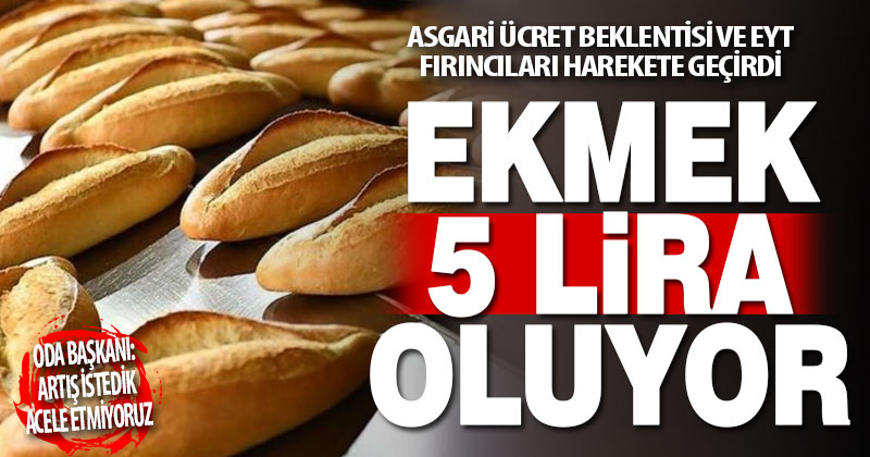 Fırıncılar Odası ekmeğin 5 lira olmasını istedi