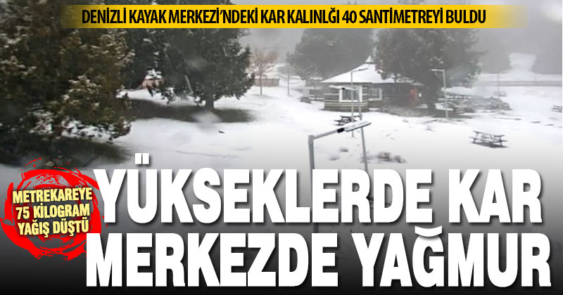 Denizli’de etkili yağış: Yükseklerde kar, merkezlerde yağmur var