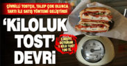 Kiloyla satılan tost büyük ilgi görüyor