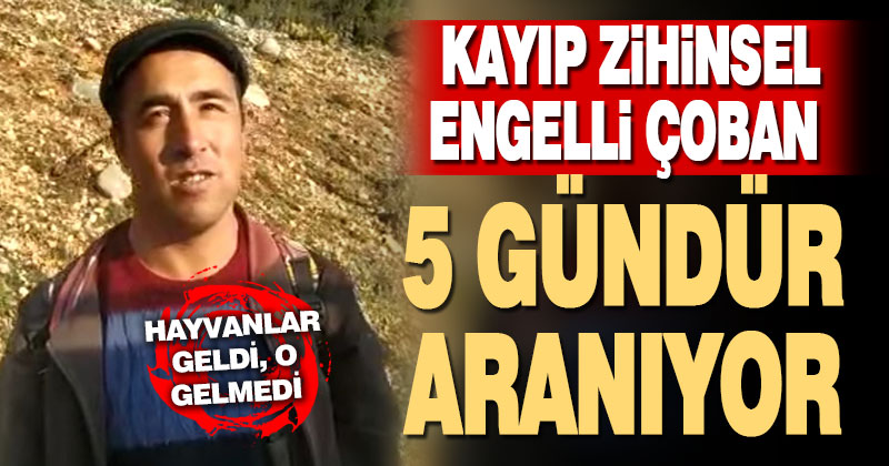 Kayıp zihinsel engelli çoban 5 gündür aranıyor