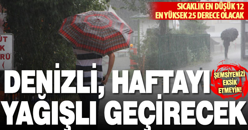 Denizli az güneşli ve yağışlı havanın etkisine giriyor
