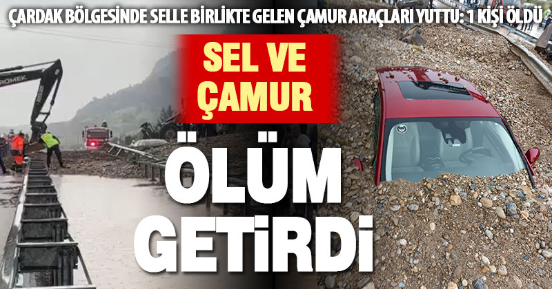Afyonkarahisar yolunda selin getirdiği çamur yoldan geçen araçları yuttu: 1 ölü