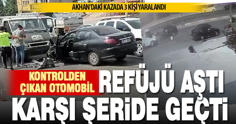 Kontrolden çıkan otomobil karşı şeride geçti, 2 araca çarptı
