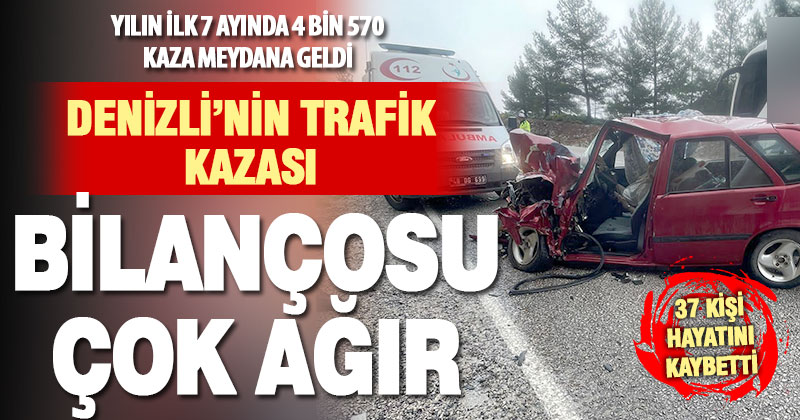 Denizli’de geçen 7 ayda 37 kişi trafik kazalarında can verdi