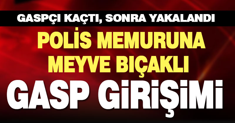 Meyve bıçaklı gaspçı, polisi gasp etmeye kalktı