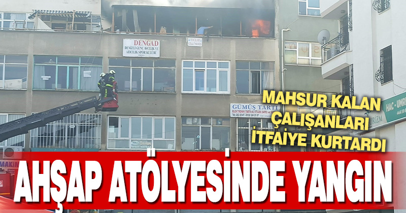 Denizli’de iş yerinde yangın çıktı