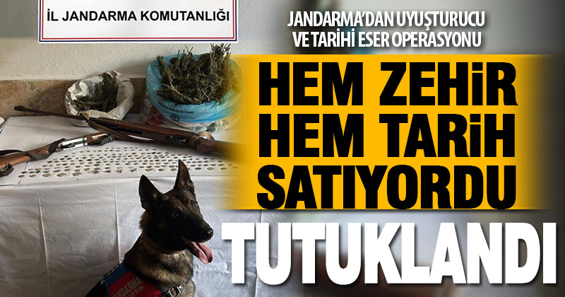 Tarihi eser ve uyuşturucu maddeyle yakalanan şüpheli tutuklandı