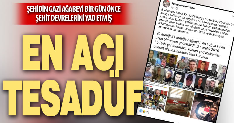 Şehidin gazi ağabeyi bir gün önce şehit devrelerini yad etmiş