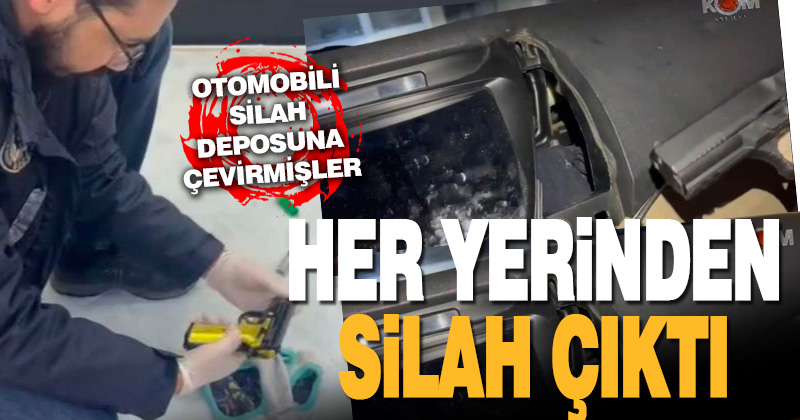 Otomobilin ön konsolunu silah deposuna çevirmişler