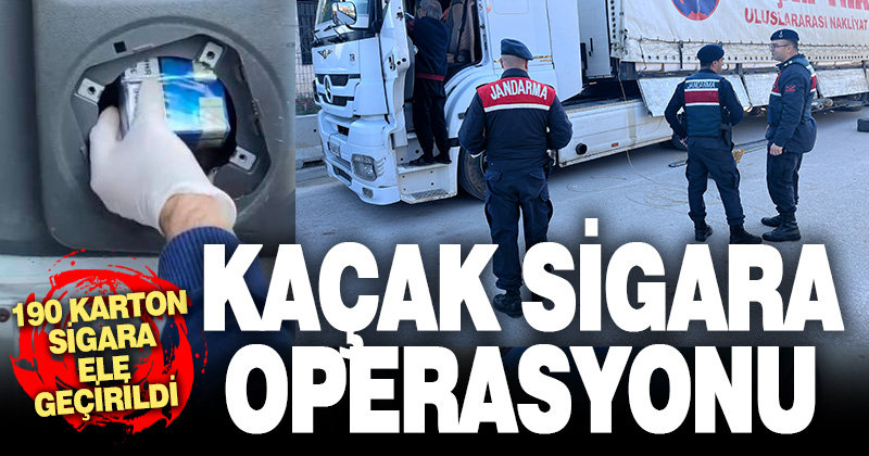JASAT tırın farklı noktalarına gizlenmiş 190 karton kaçak sigara yakaladı
