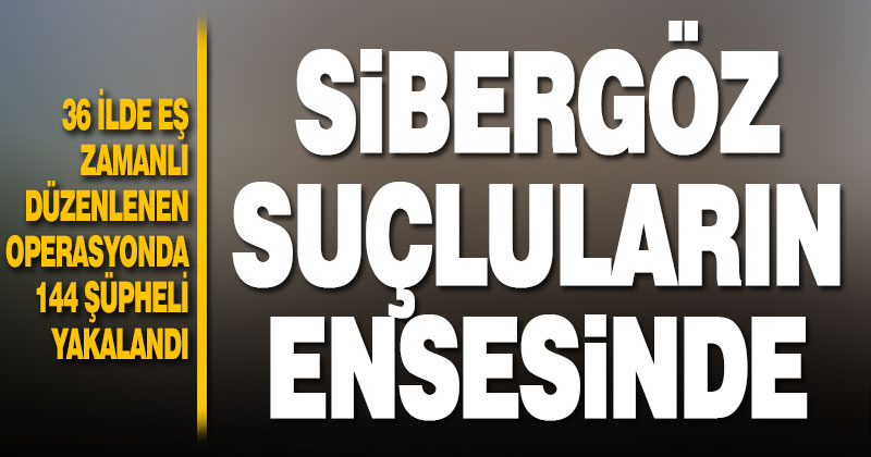36 ilde eş zamanlı düzenlenen SİBERGÖZ-10 Operasyonlarında 144 şüpheli yakalandı