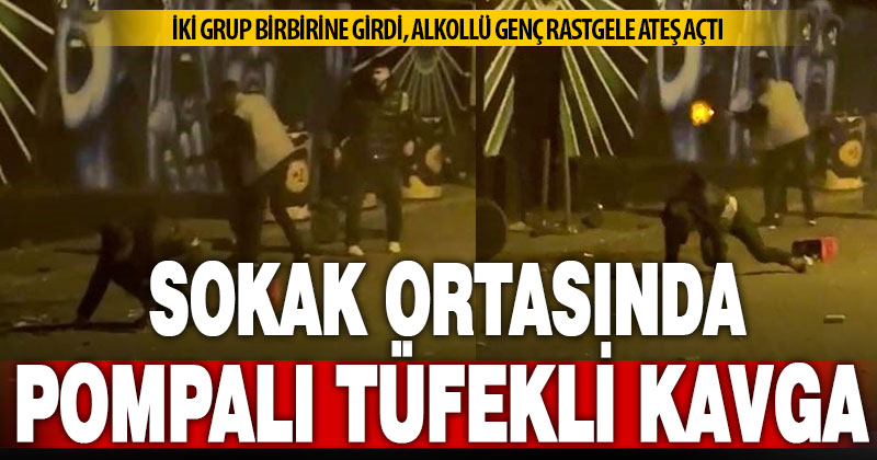 Sokak ortasında pompalı tüfekli kavga