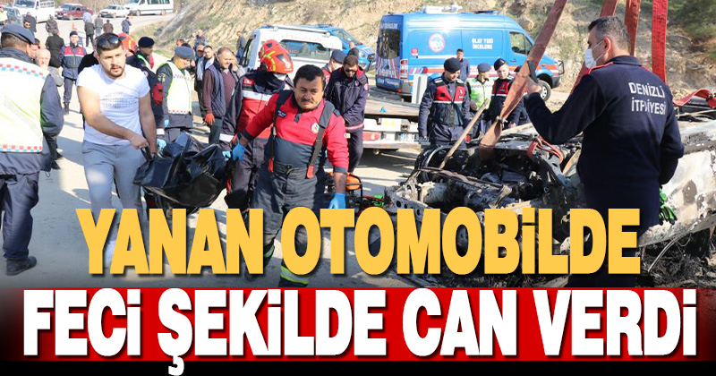Dere yatağına düşen otomobil alev aldı: 1 ölü