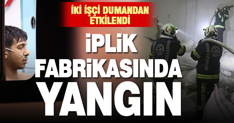 İplik fabrikasındaki yangına müdahale eden 2 işçi dumandan etkilendi
