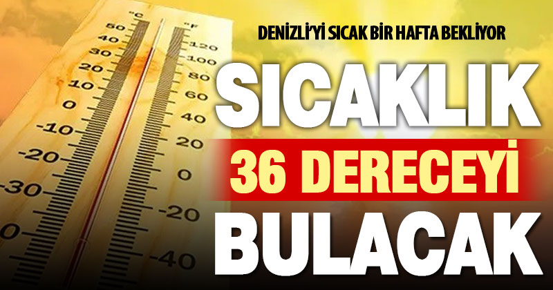 Denizli’de hafta boyunca hava sıcak olacak: 36 dereceye çıkacak