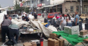 Fırtına pazar yerini dağıttı