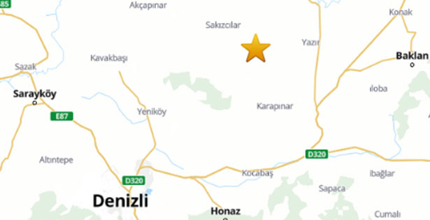 Denizli’de düşük şiddette deprem