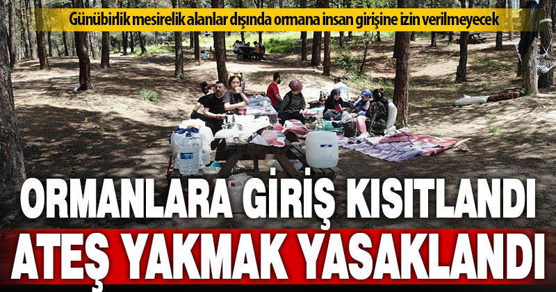 Günübirlik mesirelik alanlara giriş ve ateş yakmak yasaklandı