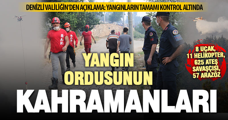 Denizli Valiliği: Orman yangınlarının tamamı kontrol altında