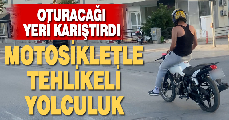 Denizli’de motosikletlinin tehlikeli yolculuğu kamerada