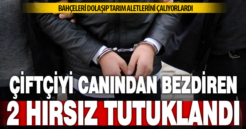 Açık alandan tarım aletleri çalan 2 şüpheli tutuklandı