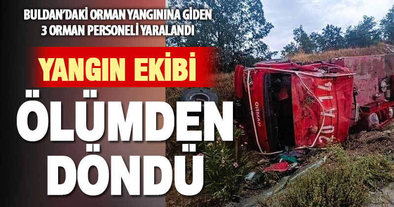 Yangına giden arazöz yoldan çıktı