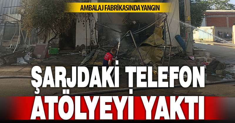 Denizli’de şarjda bırakılan telefon, ambalaj fabrikasını küle çevirdi