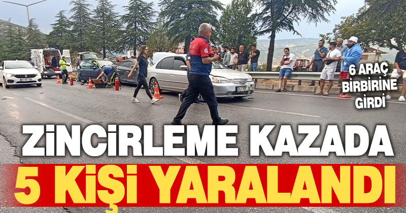 Denizli’de 6 anacın karıştığı zincirleme kazada 5 kişi yaralandı