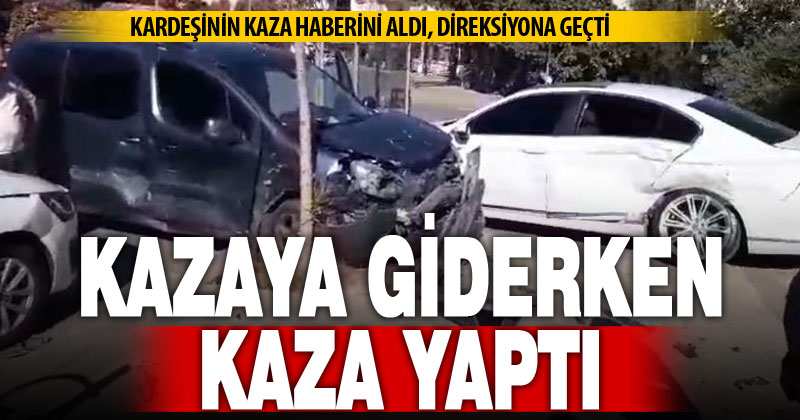 Kaza yapan kardeşine giderken park halindeki araçlara çarptı