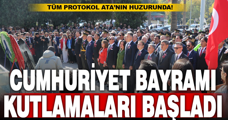 Denizli’de Cumhuriyet Bayramı kutlamaları çelenk töreniyle başladı