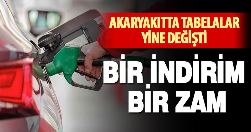 Akaryakıtta bir indirim bir zam