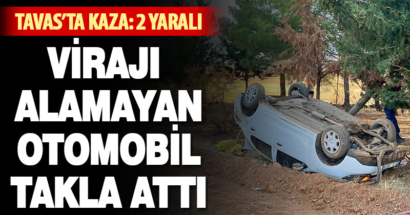 Virajı alamayan otomobil takla attı