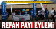 PAÜ personeli refah payı eylemi yaptı