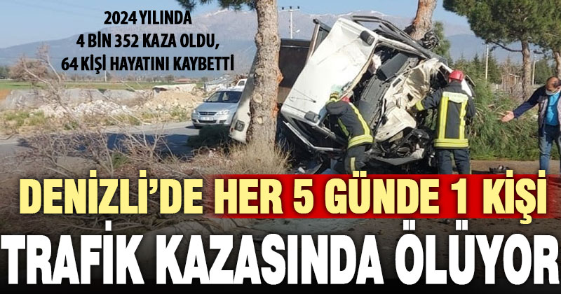 Denizli’de 2024’te meydana gelen 4 bin 352 kazada; 64 kişi öldü, 6 bin 164 kişi yaralandı