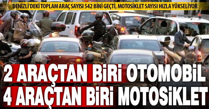 Denizli’deki toplam araç sayısı 542 bini geçti, motosiklet sayısı hızla yükseliyor