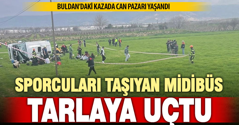 Buldan-Denizli yolunda can pazarı: Midibüs devrildi
