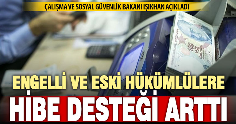 Engelli ve eski hükümlülere yönelik hibe desteği artırıldı
