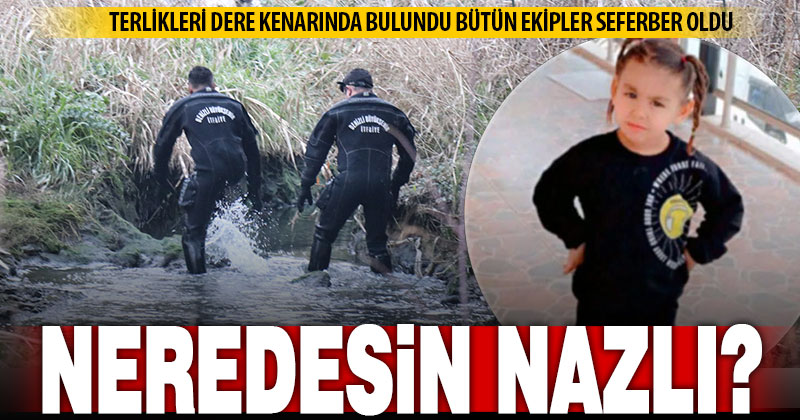 Evinin önünde oynarken kaybolan minik Nazlı için ekipler seferber oldu