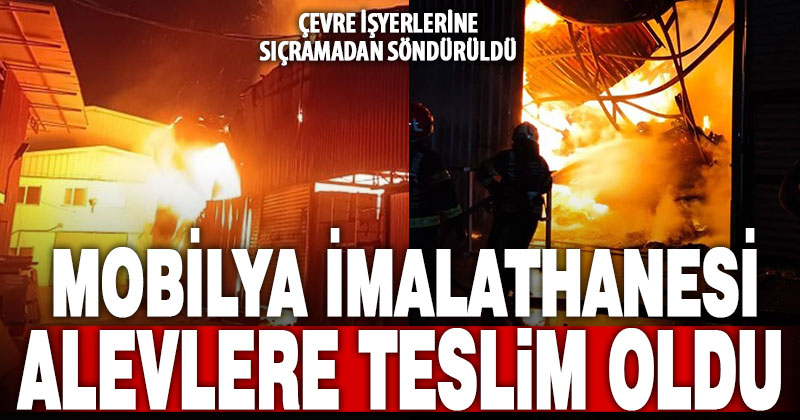 Mobilya imalathanesi alevlere teslim oldu