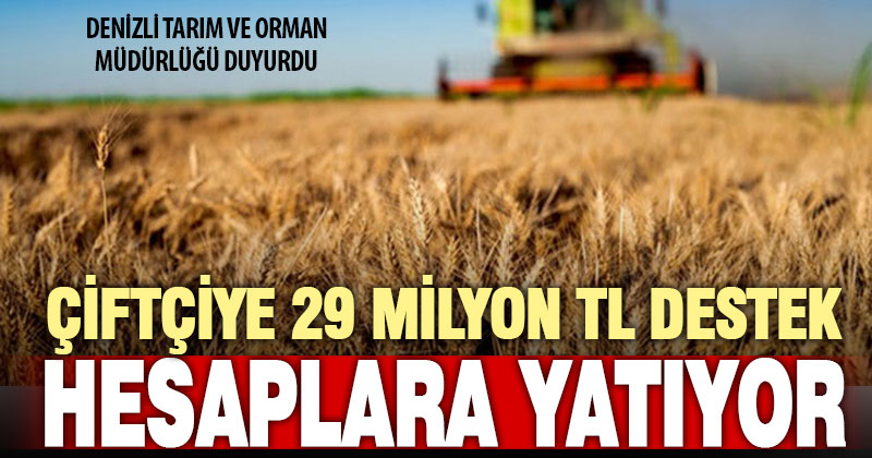 Denizli’de çiftçilere 29 milyon TL’ye yakın destekleme ödemesi