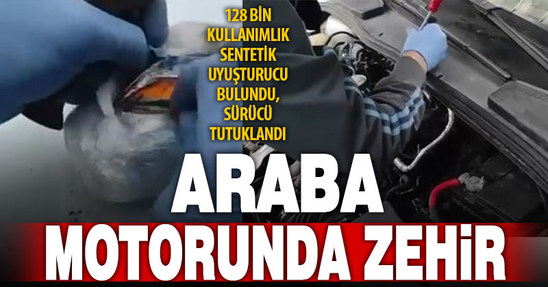 Motor parçalarının arasından uyuşturucu çıktı