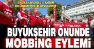 Mobbing mağduru olduğunu iddia eden işçiler DBB önünde eylem yaptı: Baskıyı bitirin