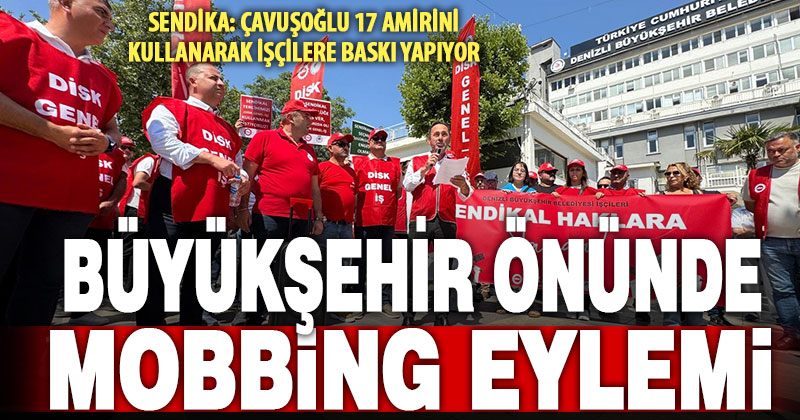 Mobbing mağduru olduğunu iddia eden işçiler DBB önünde eylem yaptı: Baskıyı bitirin