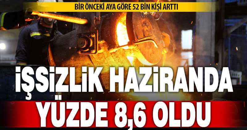 İşsizlik oranı Haziranda ayında yüzde 8,6 oldu
