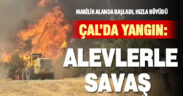 Çal’da makilik alanda başlayan yangın ormana sıçradı
