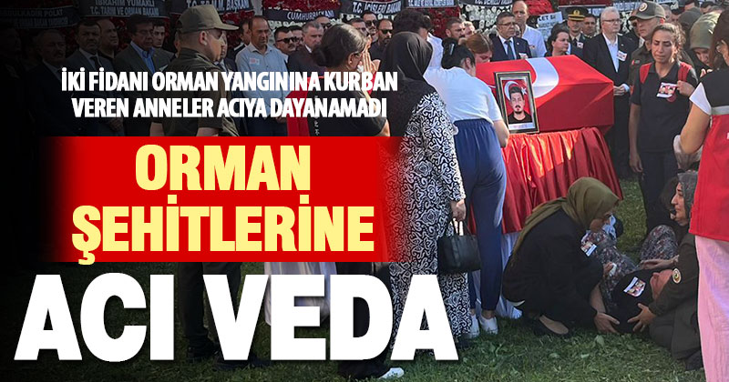 Eskişehir’de şehit olan iki orman görevlisi için Denizli’de hazin tören