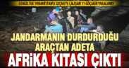 Jandarmanın durdurduğu araçta, Yunanistan’a geçmeye çalışan 11 göçmen yakalandı