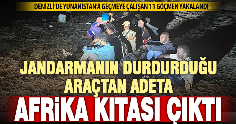 Jandarmanın durdurduğu araçta, Yunanistan’a geçmeye çalışan 11 göçmen yakalandı